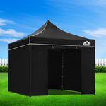 Instahut Aluminium Pop Up Gazebo Outdoor Folding Marquee Tent 3x3m Black