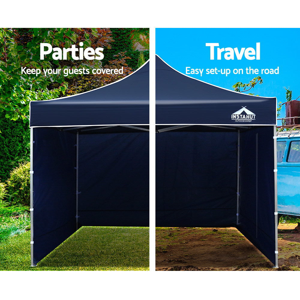 Instahut 3 x 3m Aluminium Pop Up Gazebo - Navy