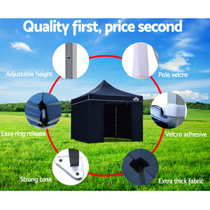 Instahut 3 x 3m Aluminium Pop Up Gazebo - Navy