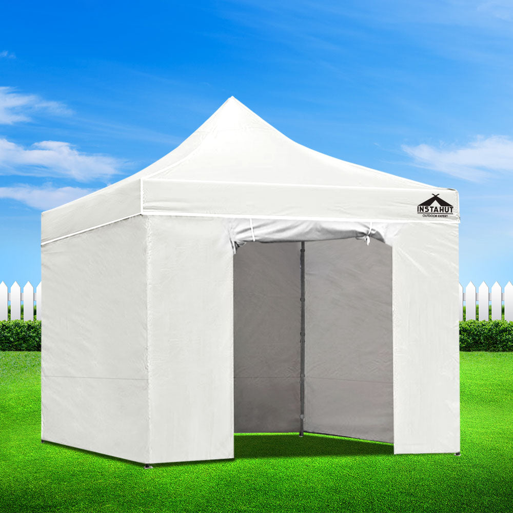 Instahut Aluminium Pop Up Gazebo Outdoor Folding Marquee Tent 3x3m White