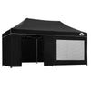 Instahut Aluminium Pop Up Gazebo Outdoor Folding Marquee Tent 3x6m Black