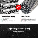 Instahut Aluminium Pop Up Gazebo Outdoor Folding Marquee Tent 3x6m Black
