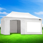 Instahut Aluminium Pop Up Gazebo Outdoor Folding Marquee Tent 3x6m White