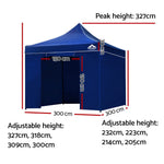Instahut 3x3m Outdoor Gazebo - Blue