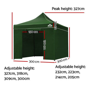 Instahut 3x3m Outdoor Gazebo - Green