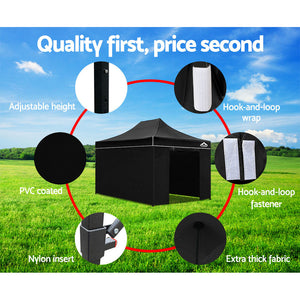 Instahut 3x4.5m Outdoor Gazebo - Black