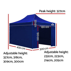 Instahut 3x4.5m Outdoor Gazebo - Blue