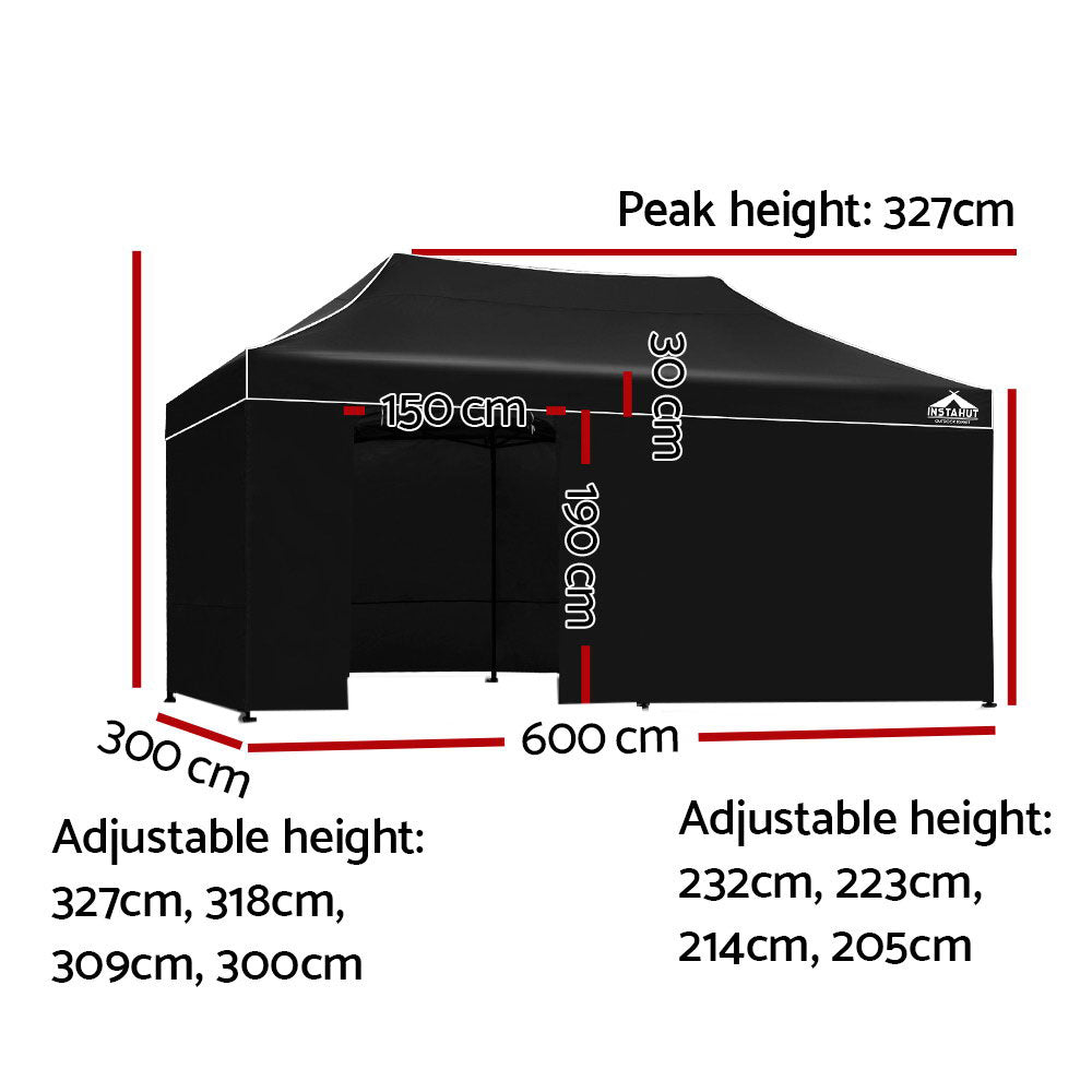 Instahut 3x6m Outdoor Gazebo - Black