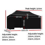 Instahut 3x6m Outdoor Gazebo - Black