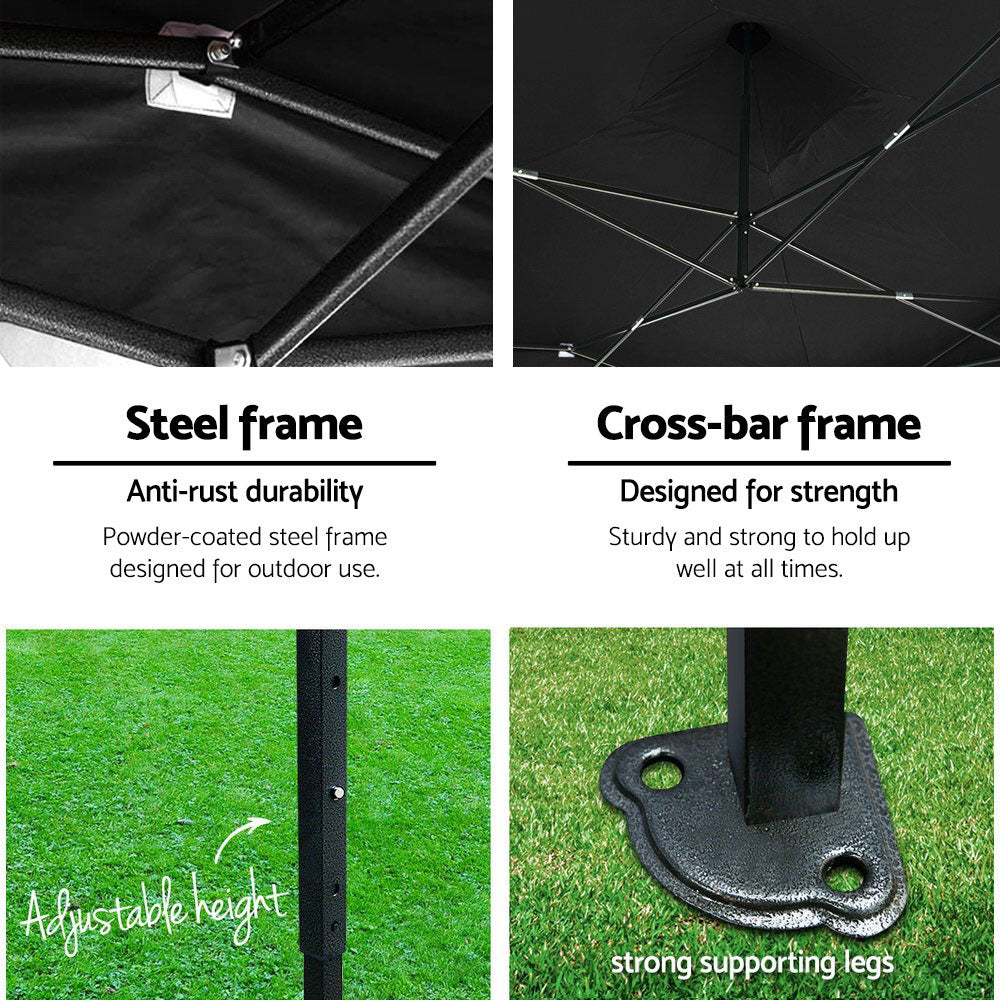 Instahut 3x6m Outdoor Gazebo - Black