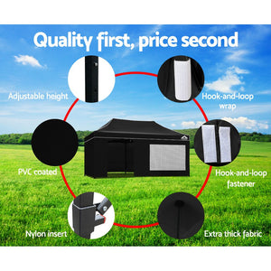 Instahut 3x6m Outdoor Gazebo - Black