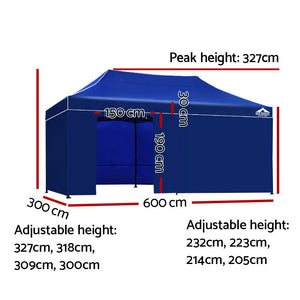 Instahut 3x6m Outdoor Gazebo - Blue
