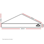 Instahut 3x3m Pop Up Gazebo Replacement Roof Outdoor Wedding Tent Garden Marquee Black