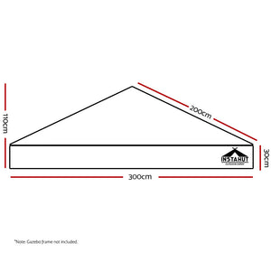 Instahut 3x3m Pop Up Gazebo Replacement Roof Outdoor Wedding Tent Garden Marquee White