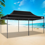 Instahut 3x6m Pop Up Gazebo Replacement Roof Outdoor Wedding Tent Garden Marquee Black