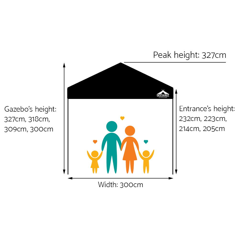 Instahut 3x3m Outdoor Gazebo - Black