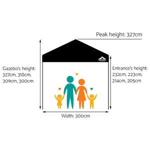 Instahut 3x3m Outdoor Gazebo - Black