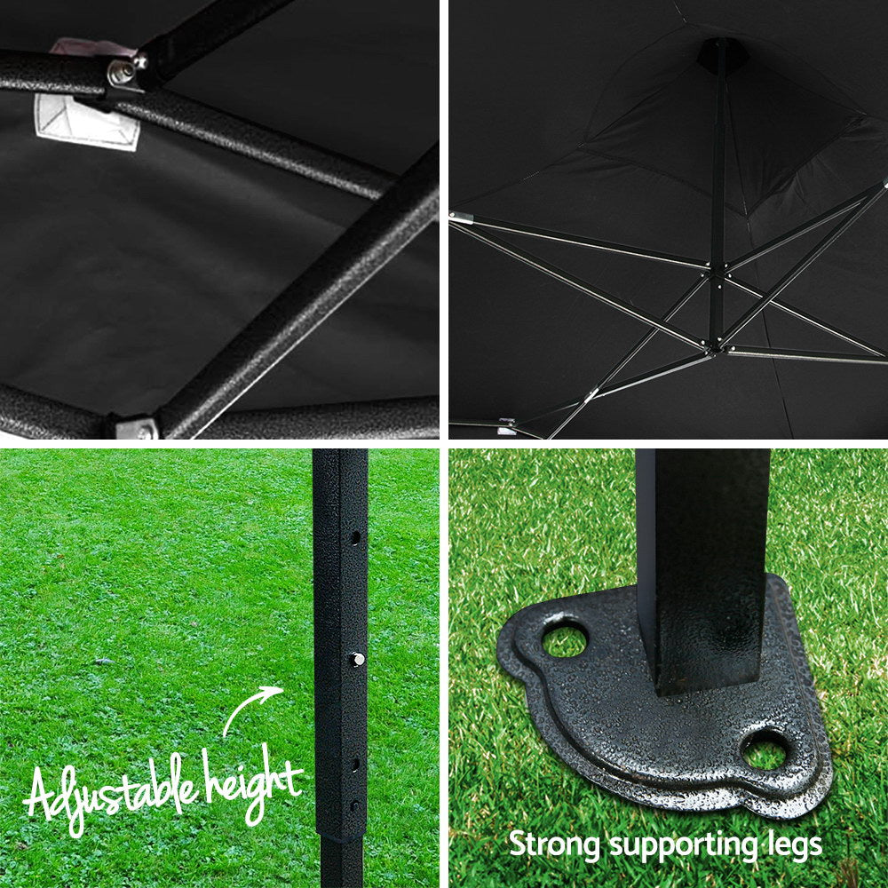 Instahut 3x3m Outdoor Gazebo - Black