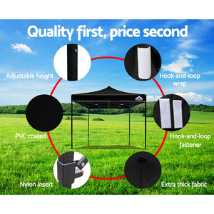 Instahut 3x3m Outdoor Gazebo - Black