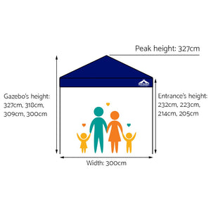 Instahut 3x3m Outdoor Gazebo - Navy