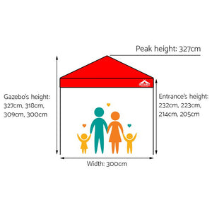 Instahut 3x3m Outdoor Gazebo - Red