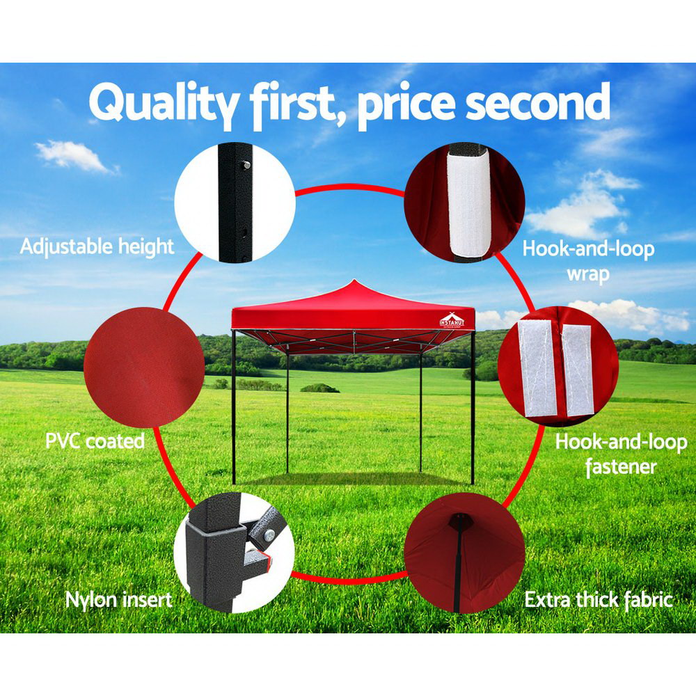Instahut 3x3m Outdoor Gazebo - Red