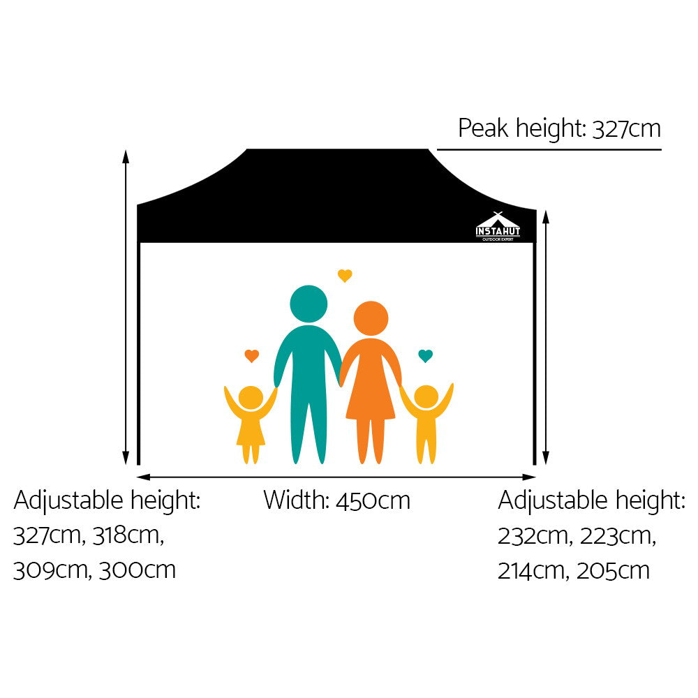 3m x 4.5m Pop-up Garden Outdoor Gazebo Black