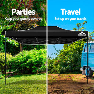 3m x 4.5m Pop-up Garden Outdoor Gazebo Black