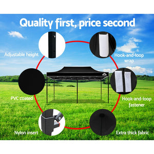 Instahut 3x6m Outdoor Gazebo - Black