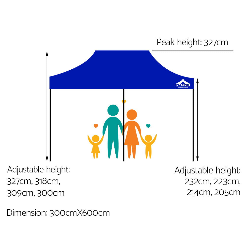 Instahut 3x6m Outdoor Gazebo - Blue