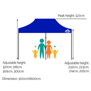 Instahut 3x6m Outdoor Gazebo - Blue
