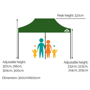 Instahut 3x6m Outdoor Gazebo - Green