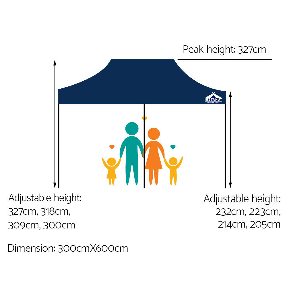 Instahut 3x6m Outdoor Gazebo - Navy