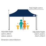 Instahut 3x6m Outdoor Gazebo - Navy