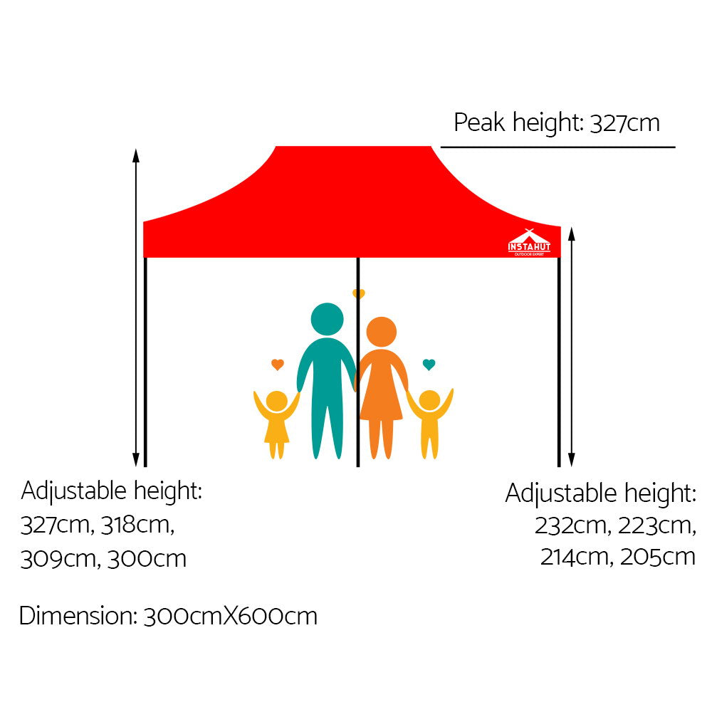 Instahut 3x6m Outdoor Gazebo - Red