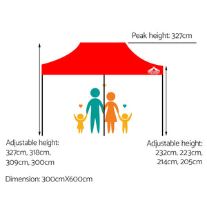 Instahut 3x6m Outdoor Gazebo - Red