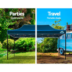 Instahut Pop Up Gazebo 3x6m Tent Folding Wedding Marquee Gazebos Sailor BLue