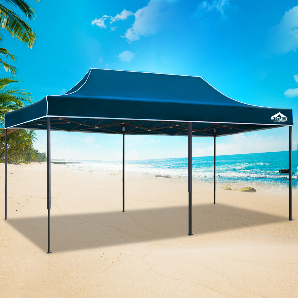 Instahut Pop Up Gazebo 3x6m Tent Folding Wedding Marquee Gazebos Sailor BLue