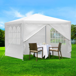 Instahut 3x3m Wedding Gazebo Outdoor Camping 4 Panels White