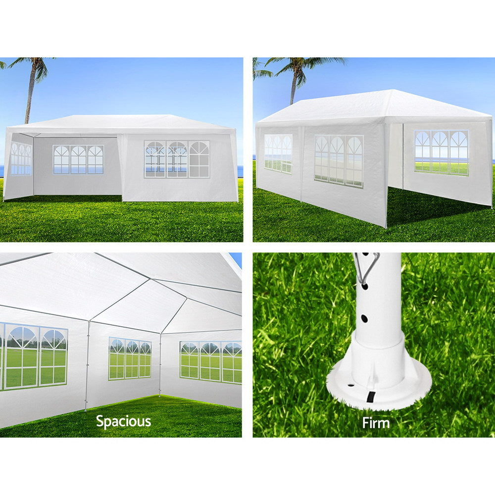 Instahut 3x6m Gazebo Party Wedding Marquee Event Tent Shade Canopy White