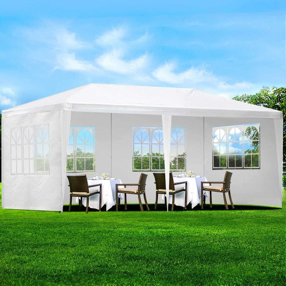 Instahut 3x6m Gazebo Party Wedding Marquee Event Tent Shade Canopy White