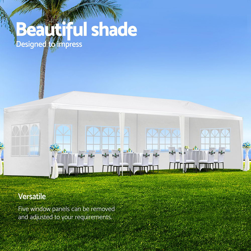 Instahut Gazebo 3m x 9m - White