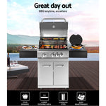 Stainless Steel 4 Burner Gas BBQ