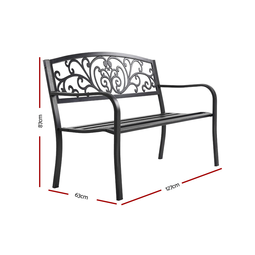 Gardeon Cast Iron Garden Bench - Black