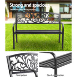 Gardeon Cast Iron Garden Bench - Black