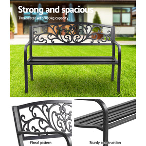 Gardeon Cast Iron Garden Bench - Black