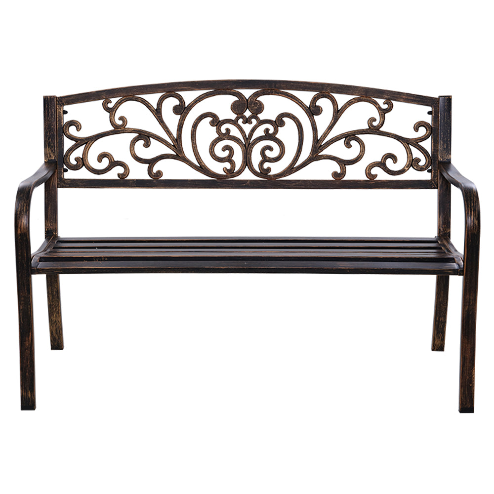 Gardeon Cast Iron Garden Bench - Bronze