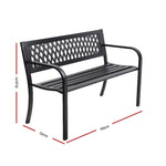 Gardeon Cast Iron Modern Garden Bench - Black