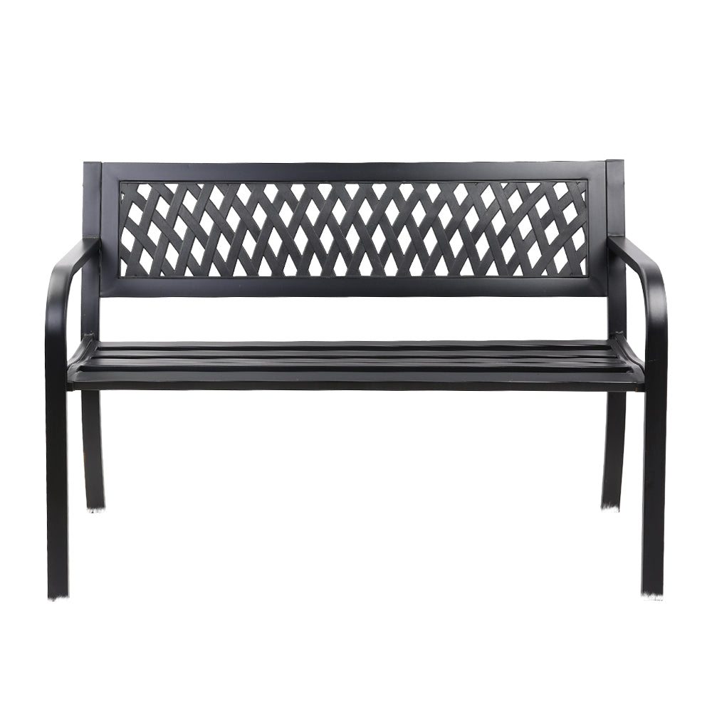 Gardeon Cast Iron Modern Garden Bench - Black