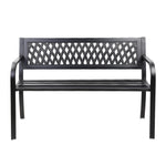 Gardeon Cast Iron Modern Garden Bench - Black